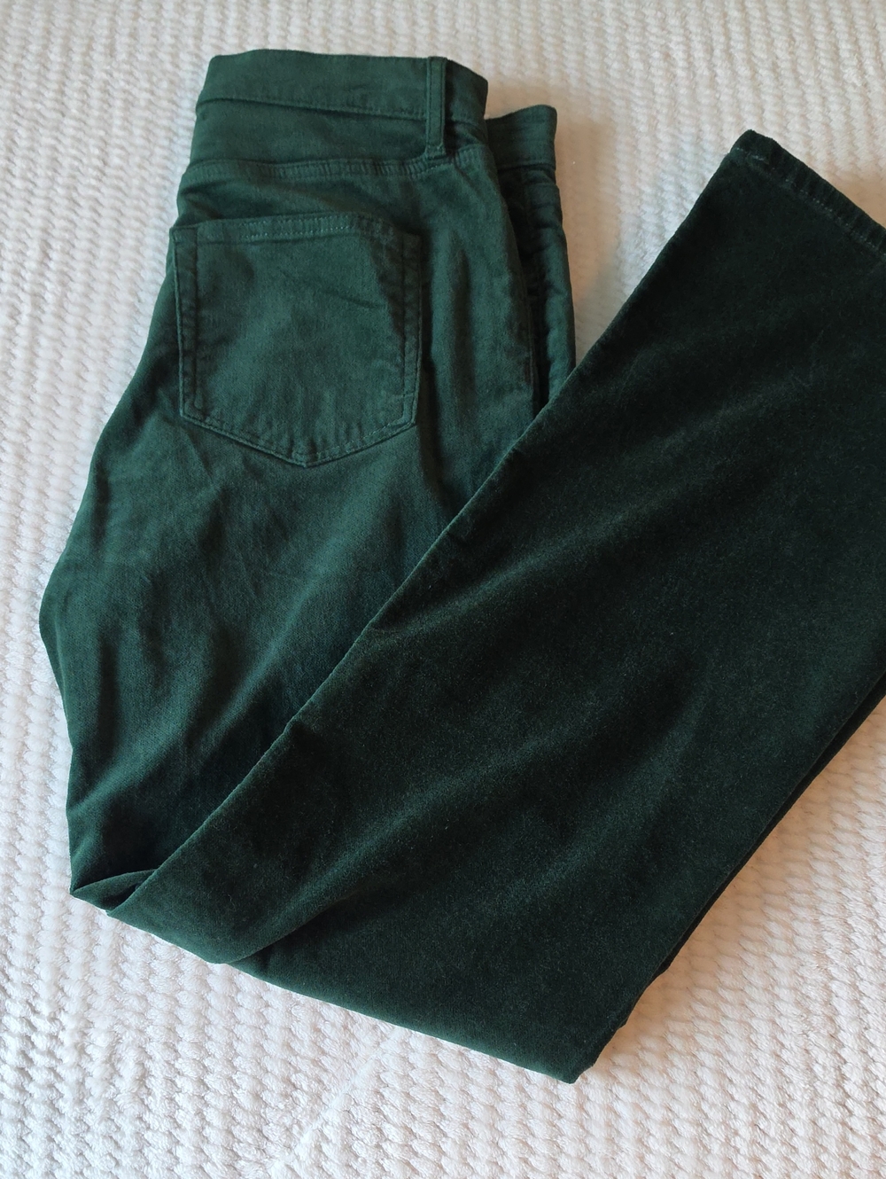 Loft Deep Green Velour Pants The Slim Flare  High Rise Brand New